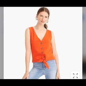 J. Crew tie front tank top, size small. NWOT